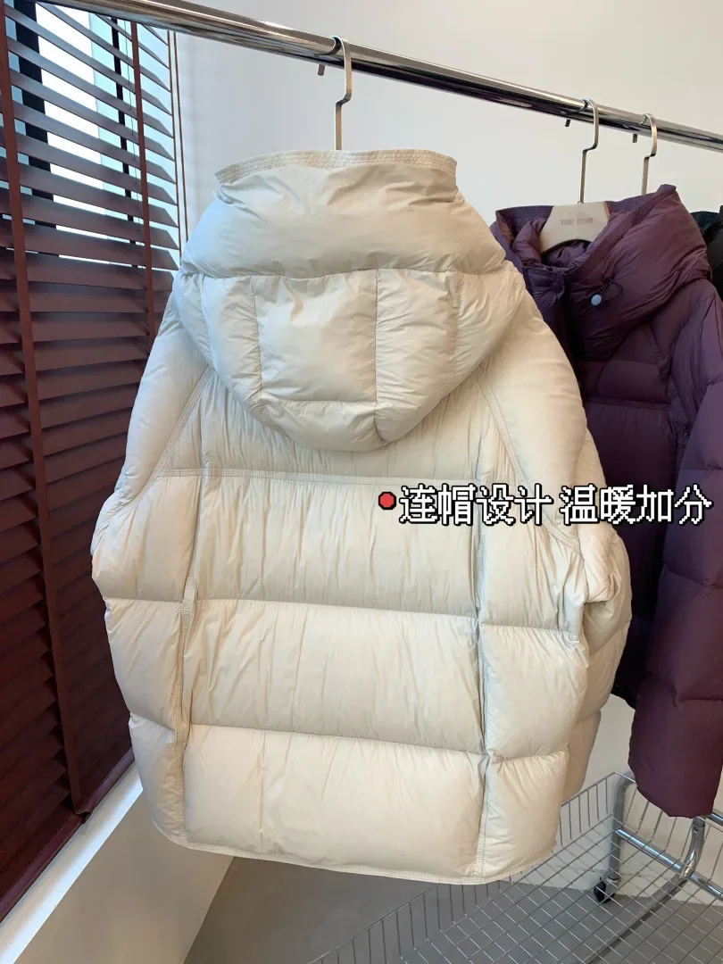 سترة نسائية أوروبية لخريف وشتاء 2025 سترة فضفاضة مضادة للرياح بغطاء للرأس دافئة وخفيفة الوزن #6