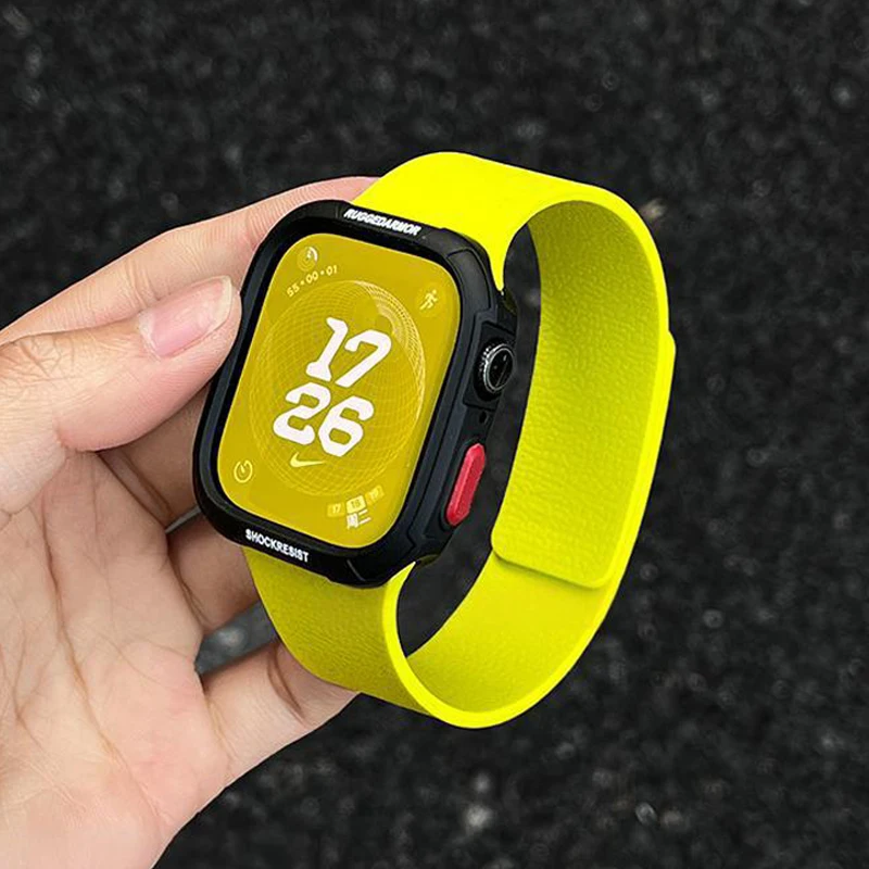 سيليكون حزام مغناطيسي لسلسلة iWatch 11 10 9 8 7 6 SE3 44 مللي متر 40 مللي متر 41 مللي متر 45 مللي متر 42 46 مللي متر كوريا أبل ساعة الترا 3 2 العصابات 49 مللي متر #2