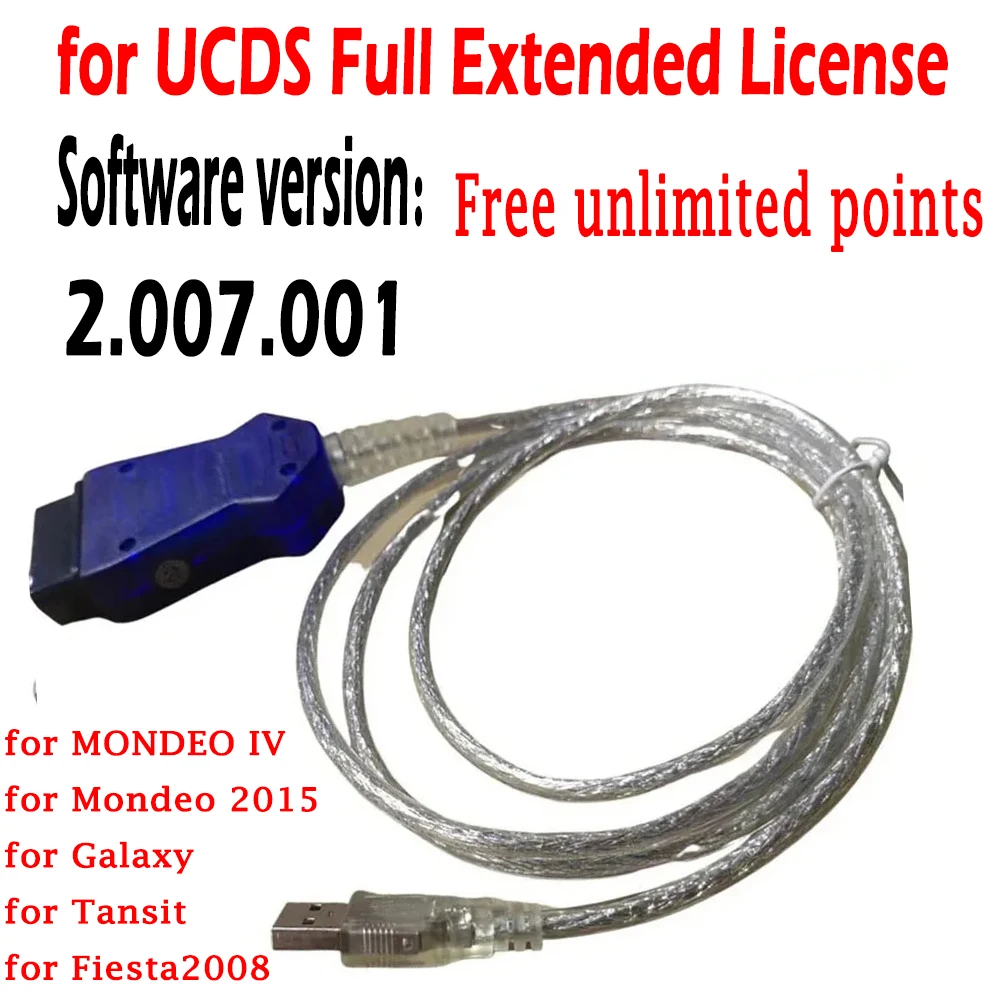 

for UCDS V2.0.7.001 For Ford Activated Extended Unlimited Token Pro License OBD2 Scanner Car Cable Adapters Ecu Comes with 500