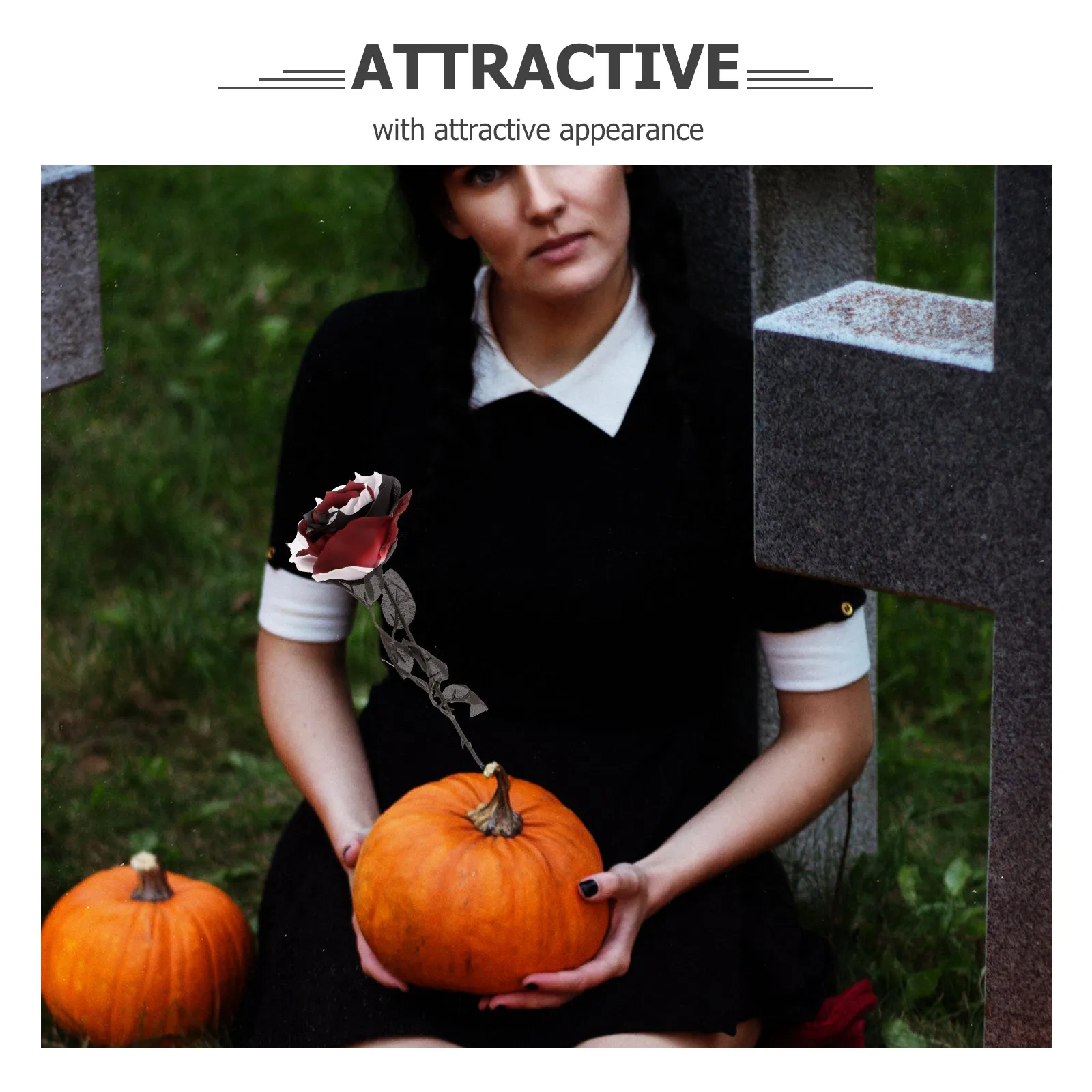 

3pcs Simulation Rose Decorations Chic Home Wedding Party Supplies Halloween Ornament Garden Decoration Fake Flowers Artificial