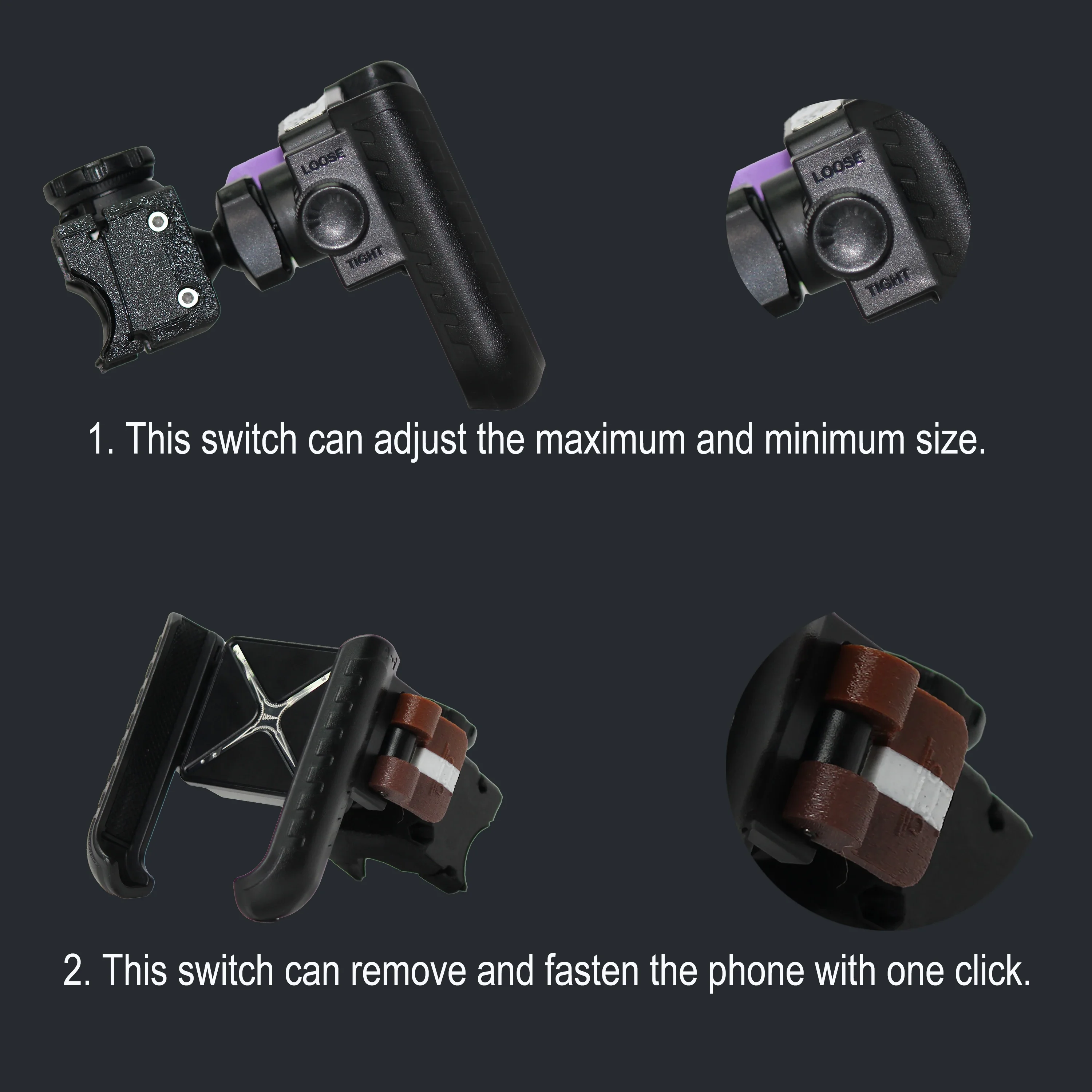 Uchwyt rowerowy na telefon komórkowy DC do różnych modeli, do rowerów składanych Brompton, antypoślizgowy, z regulacją rozmiaru.