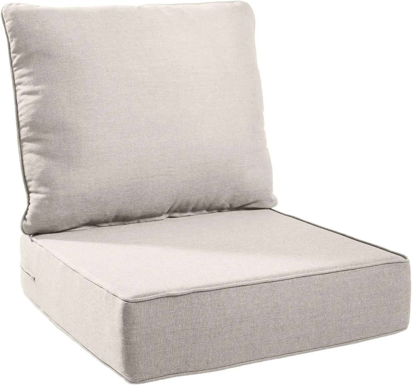 

Patio Cushions for Outdoor Furniture - 24×24 Inches High Back and Deep Seating Outdoor Cushion (Beige/1 Set/No Button)