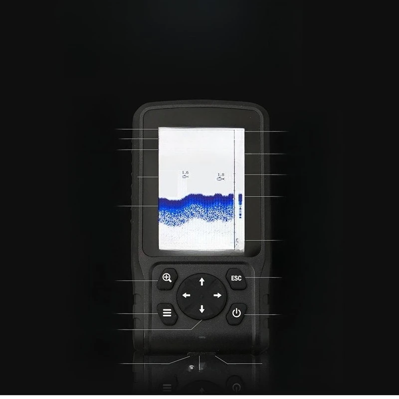 

Fish finder trilingual, sunlight visual large screen dual charging dot matrix wireless fish finder