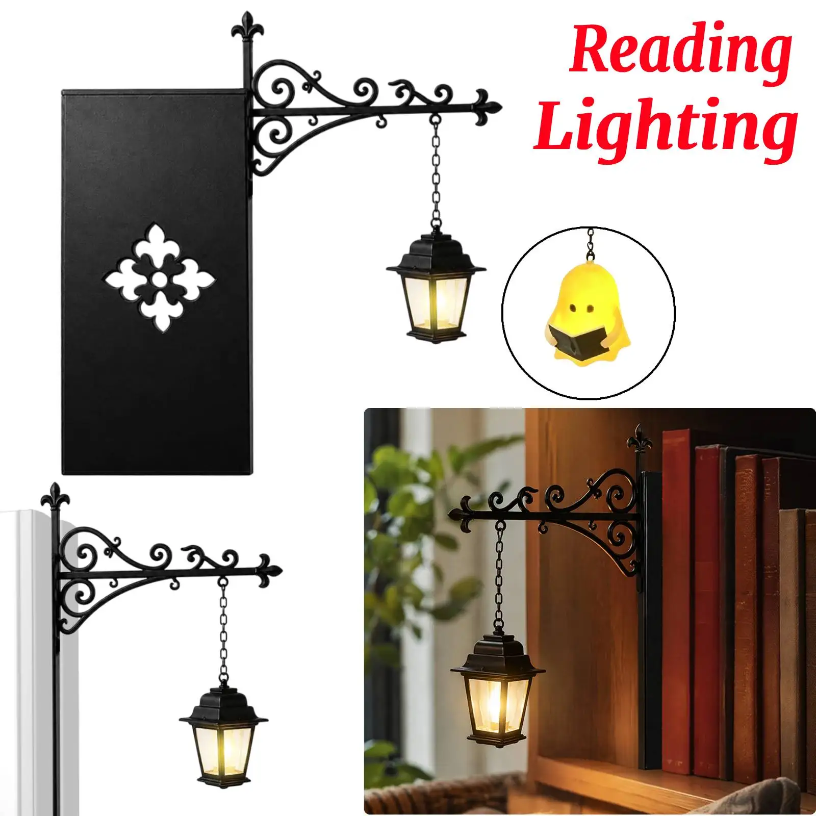 Magic Library Lantern Multifunctional Miniature Shelf Light Vintage Bookcase Lamp for Literary Lovers Gift