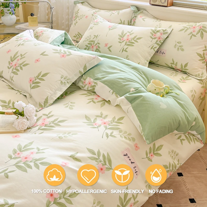 100% Cotton Duvet Cover Set: Bedding Set (1 Duvet Cover 2 Pillowcases), Soft, Wrinkle-Free | Hotel Luxury, Hidden Zipper Design