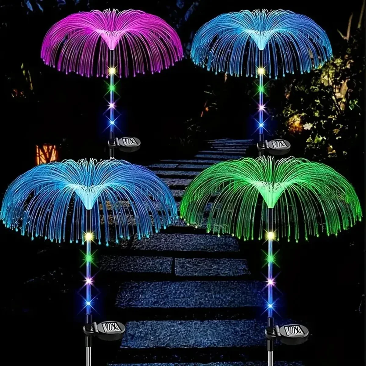 

LED Solar Jellyfish Garden Lights Outdoor Waterproof Yard Balcony Pathway Lawn Wedding Party Decoration Solar Power Flowers Lamp