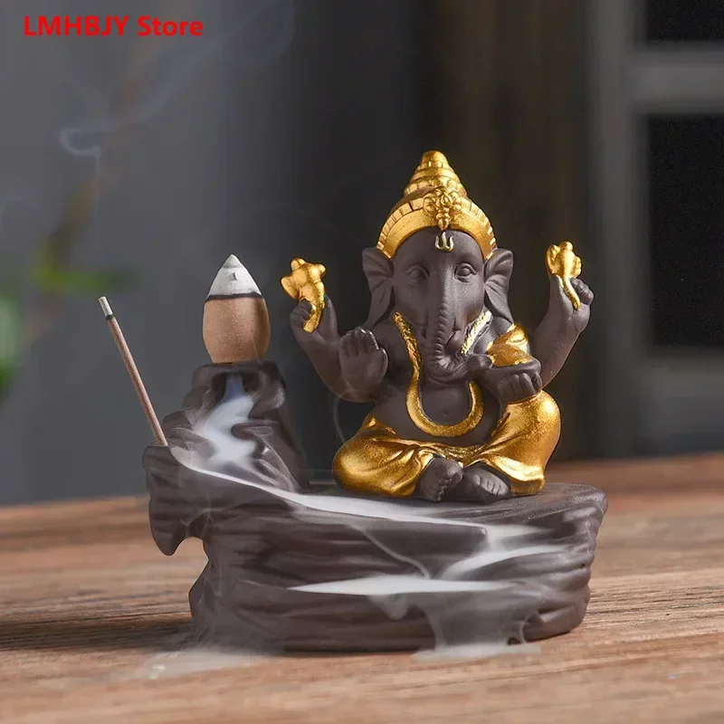 LMHBJY Creative Decoration for Reverse Flow Purple Sand Incense Burner Gao Shan Liu Liu Xiang Shen Ganisha Incense Burner