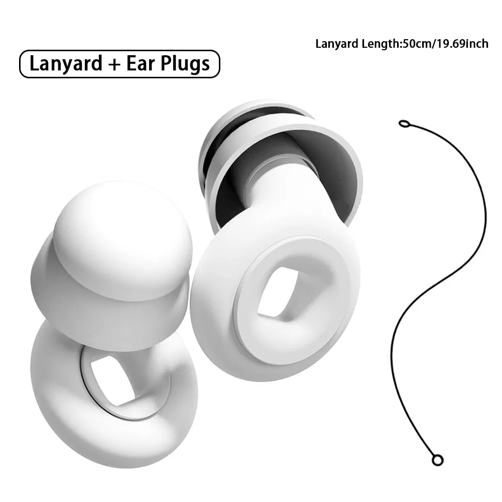 Ultra Quiet Anti Noise Earplugs with Lanyard Super Sound Blocking Soft Comfortable Earplug for Noise Reduction Ideal for Dormito
