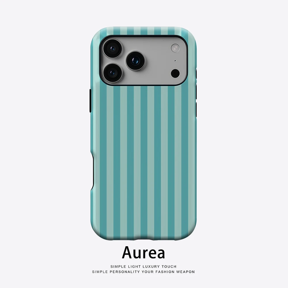 Mint Stripe Handyhülle für magnetische Handyhülle für IPhone 17 16 15 14 13 Pro Max Plus Single Double-Layer Tough Case