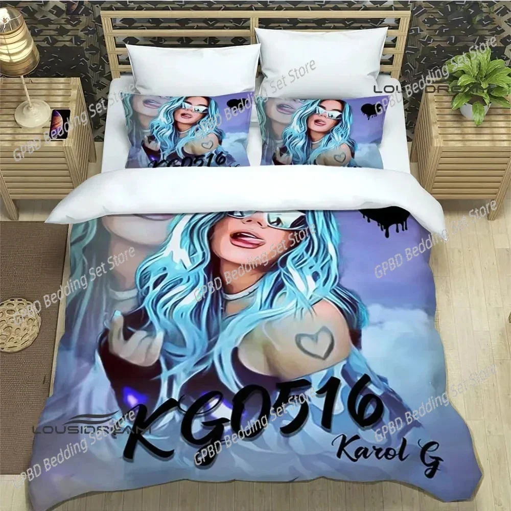 Karol G star Bedding Set Boys Girls Twin Queen Size Duvet Cover Pillowcase Bed Boys Adult Fashion Home Textileextile