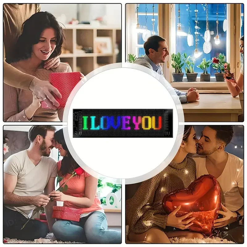 LED Matrix Pixel Screen Panel For Car USB Addressable Animation LED Display Bluetooth DIY RGB Pattern Graffiti Scrolling Sign