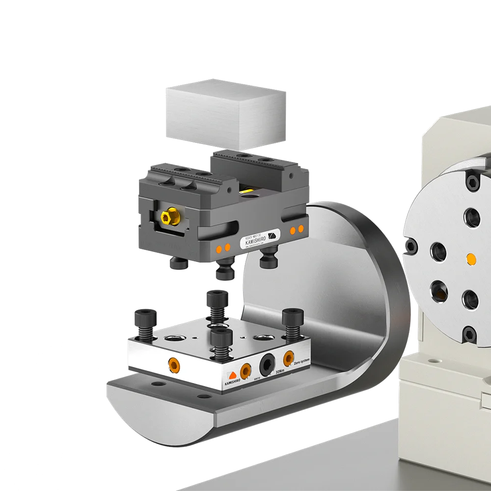 PERFECT 5-AXIS VISE Fixtures AUTOMATION Clamping Solution Zero Point 52 Self Centering Vise CNC LATHE Parts