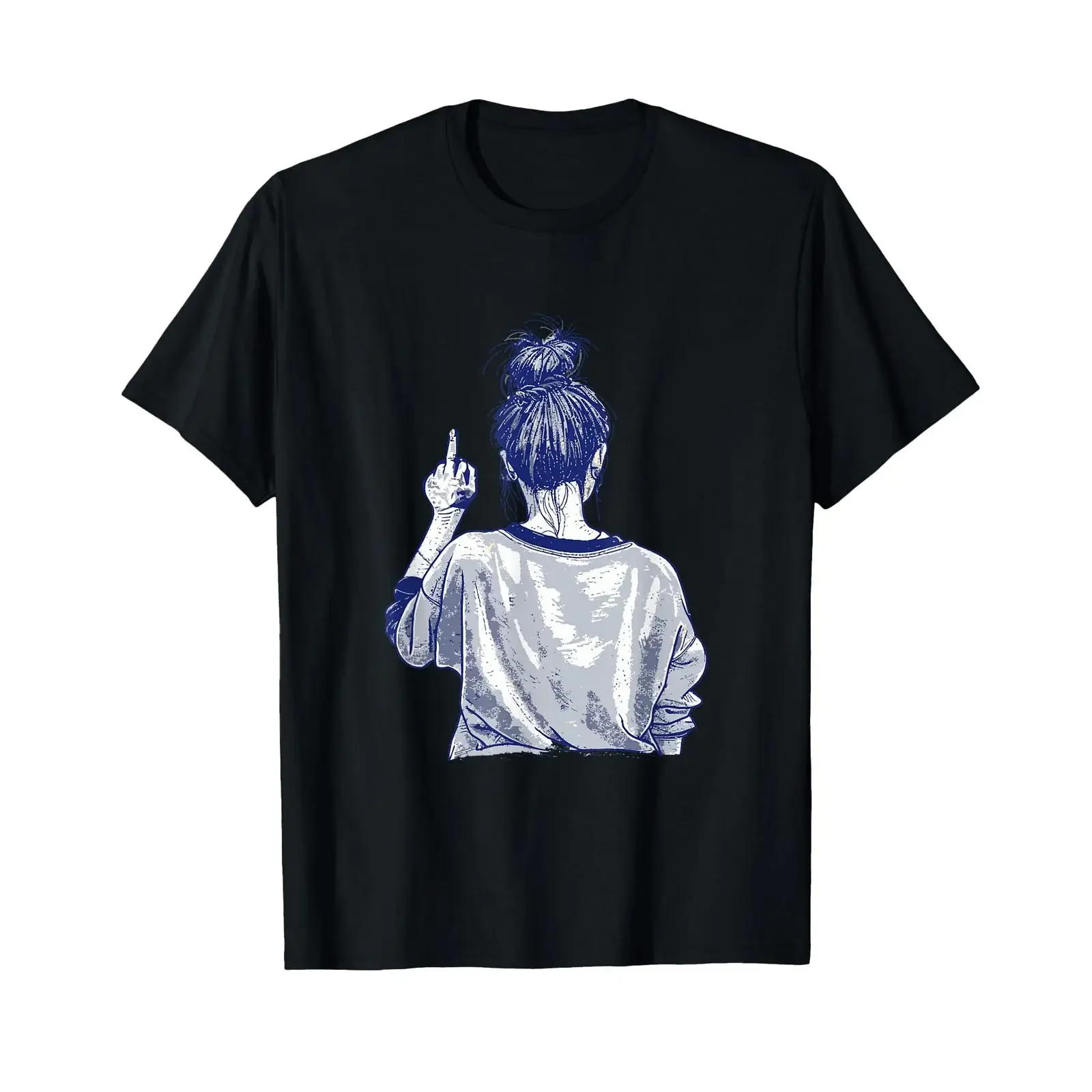 Girl with Posture Middle Finger Sarcasm Rebel Funny Dating T Shirt vintage Washed designer clothes Casual Stylish fashion