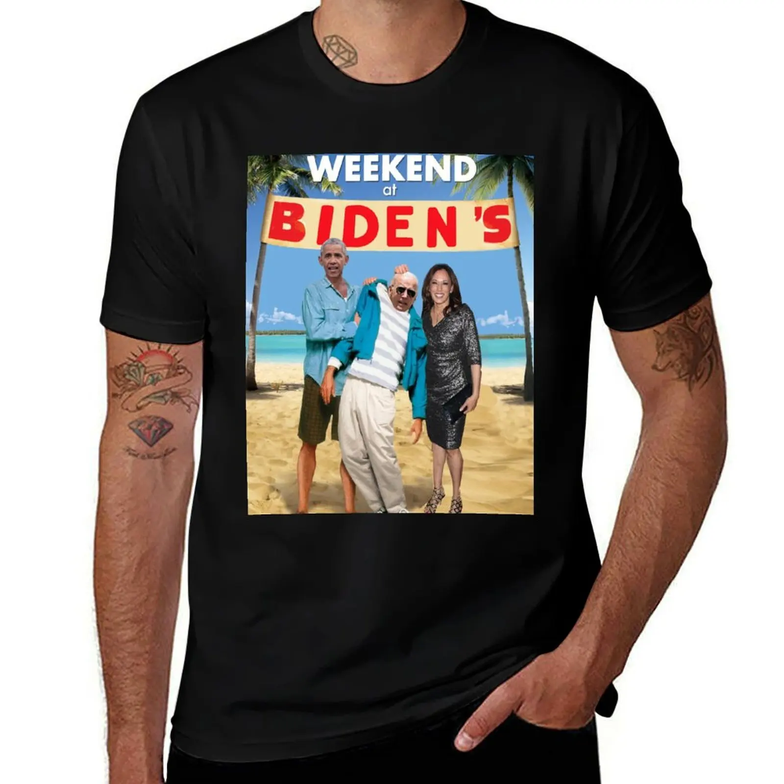 Weekend at Bidens (pun on weekend at Bernies) T-Shirt t shirts for man pack white T-Shirt