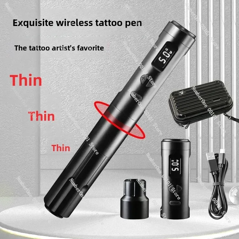 Exquisite Fine Tattoo Pen Wireless Charging Embroidery Cutting Line Fogging Integrated Needle Nozzle Totem Professional PMU Kit