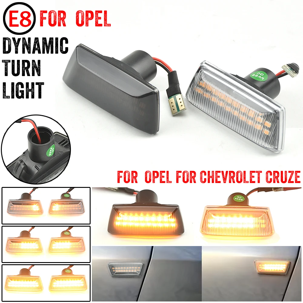 Smoked Lens LED Side Fender Marker Lamp Flowing Turn Signal Light For Opel Adam Astra J/K Corsa D/E Insignia/A Meriva/B Zafira/B