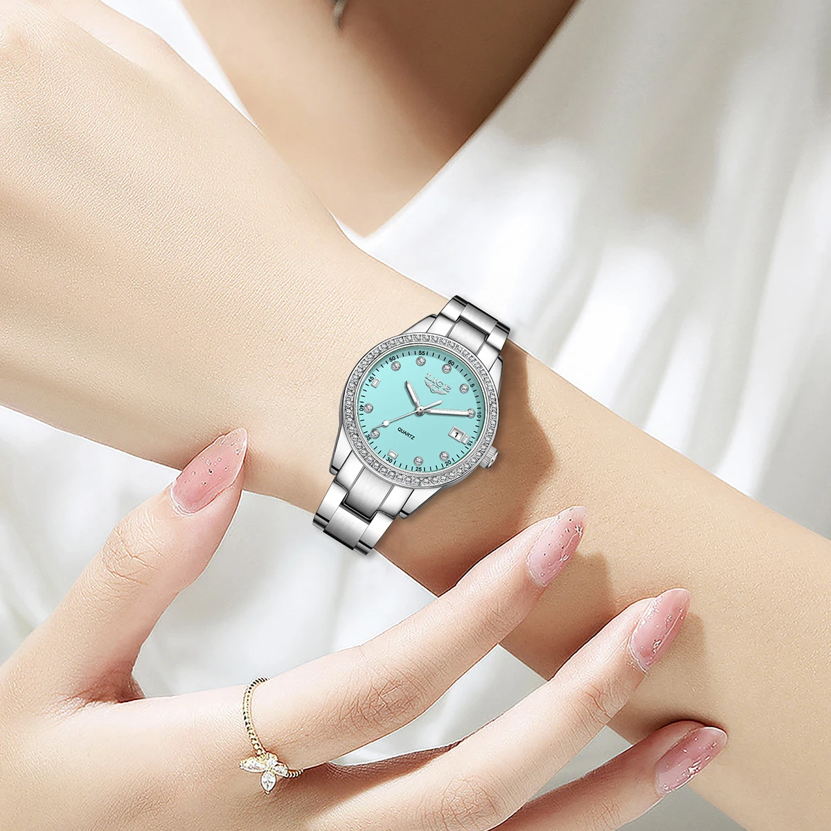 LIGE Women's Quartz Wrist Watch Luminous Stainless Steel Ladies Clock Female Waterproof Women's Watch Fashion Relogio Feminino