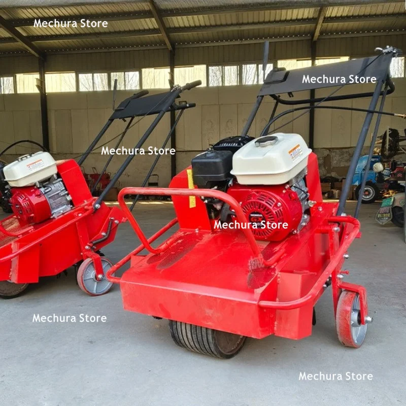 Hand-push Self-propelled Lawn Aerator – Manual Seeding Lawn Drilling Machine Garden Hole Puncher Improving Soil Compaction JT60