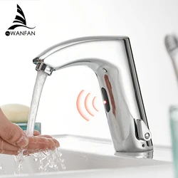 Bathroom Faucet Electric Automatic Sensor Faucet Touchless Kitchen Sink Basin Battery Power Hot And Cold Water Mixer Taps 8024