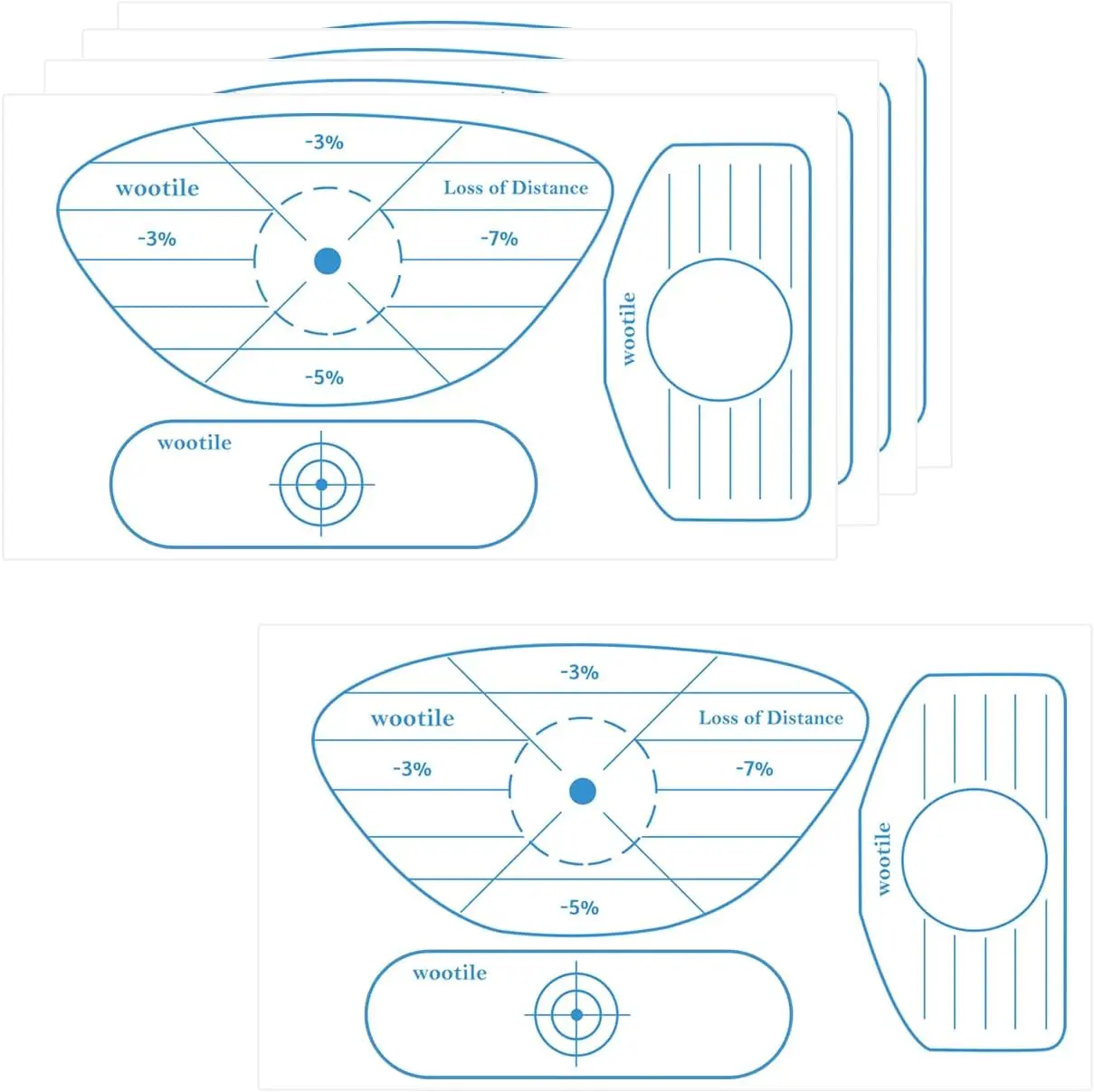 Golf Driver Blue Impact Tape Labels 300 pcs Christmas Standard Self-Teaching Sweet Spot Target Sticker