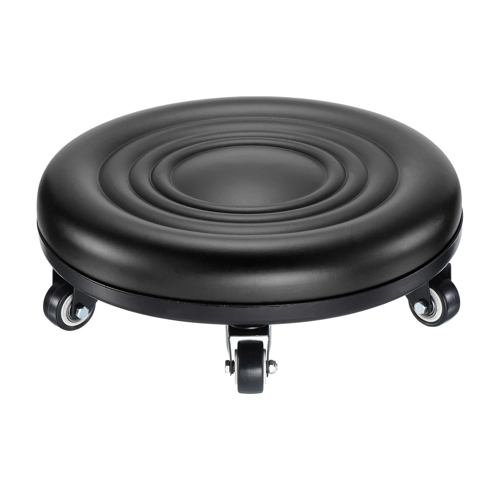1 Set Low Rolling Stool with Wheels PU Leather Low Roller Seat Chair Low Height Drop Proof Rolling Stools Leather Pulley Stools