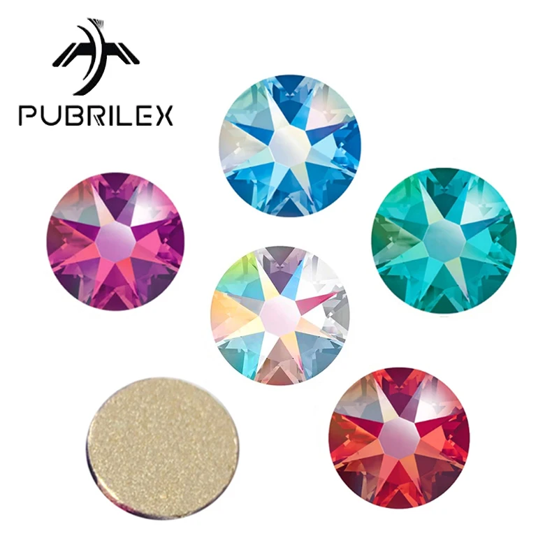 288pcs SS16 SS20 Pubrilex 2088NOHF AB Effects Crystal Stones Non Hotfix Flatback Rhinestones for Clothes Garment Decoration