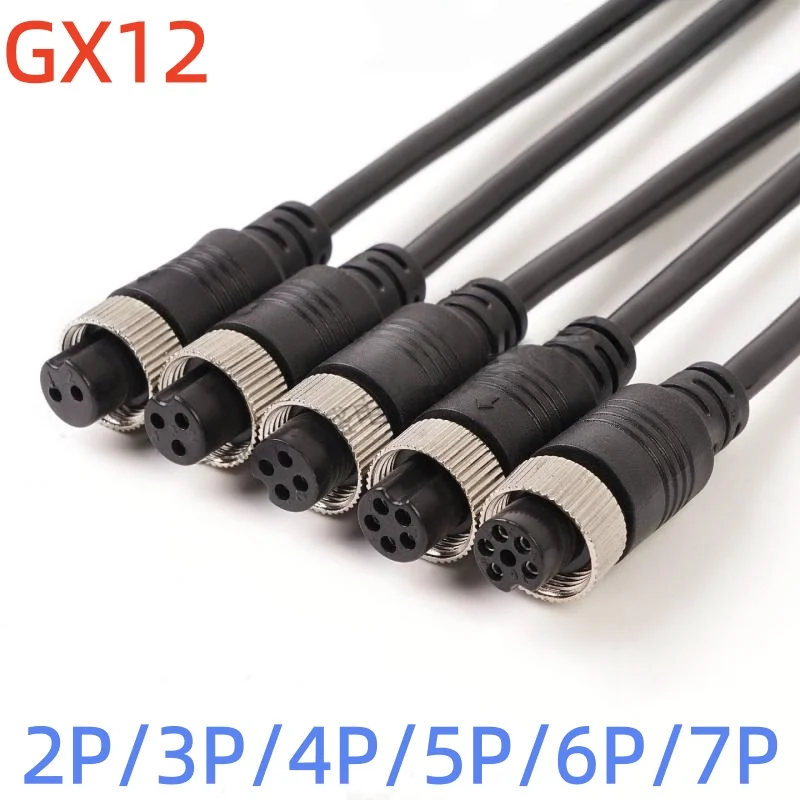1PCS GX12 Aviation Plug Connector 2/3/4/5/6/7 Pin Male and Female Mating Plug Injection Molding Integrated Cable