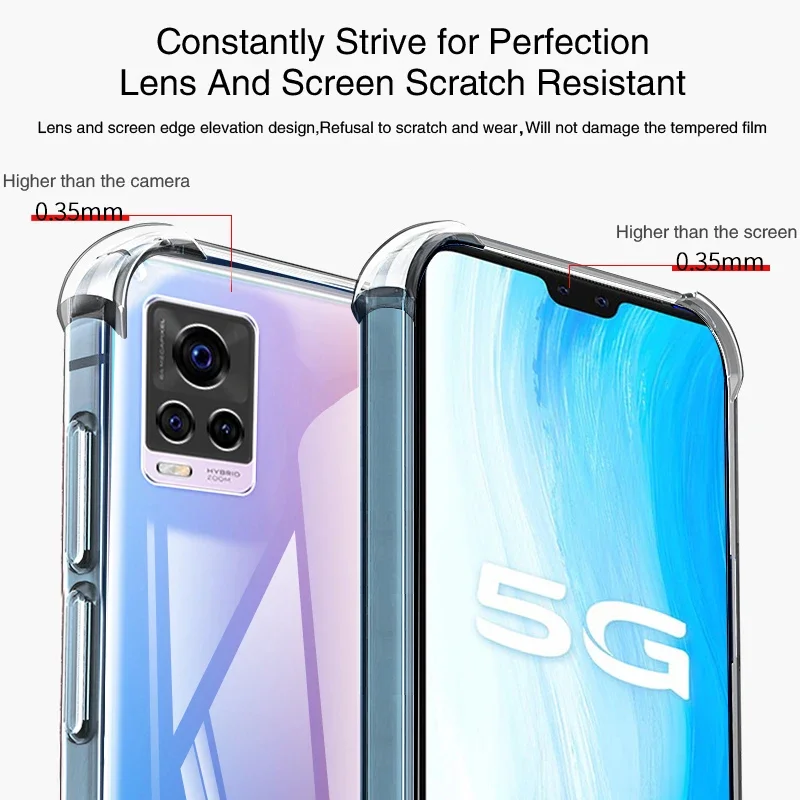 Transparent Silicone Phone Case for VIVO V20 Pro SE V20Pro V20SE 5G Airbag TPU Camera Protection Original Back Cover Thin Fundas