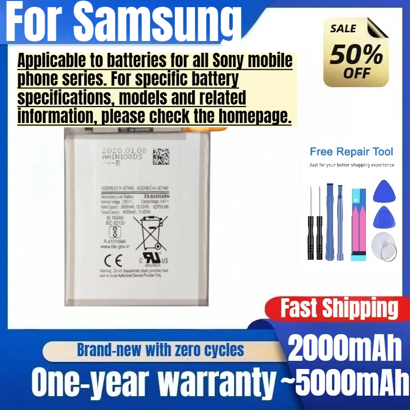 Battery for Samsung  S22/PLUS/+/Ultra/S23/PLUS/+/Ultra/S24/Ultra/PLUS/NOTE5/8/9/10/20/X/N970/A02S/ A02/A03/N21/N30/M11/A9S/A9