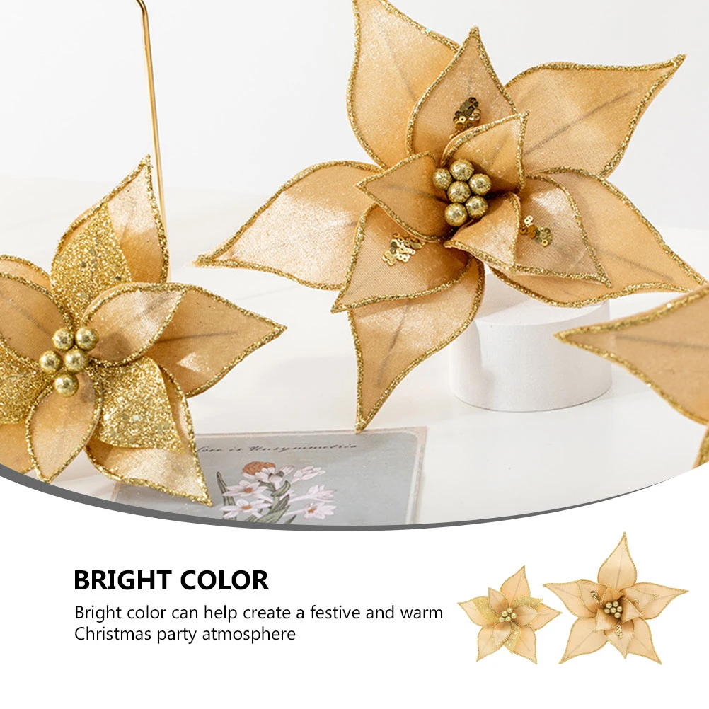 

2 Pcs Christmas Decorations Xmas Simulated Flowers Artificial Novel Wreath Home