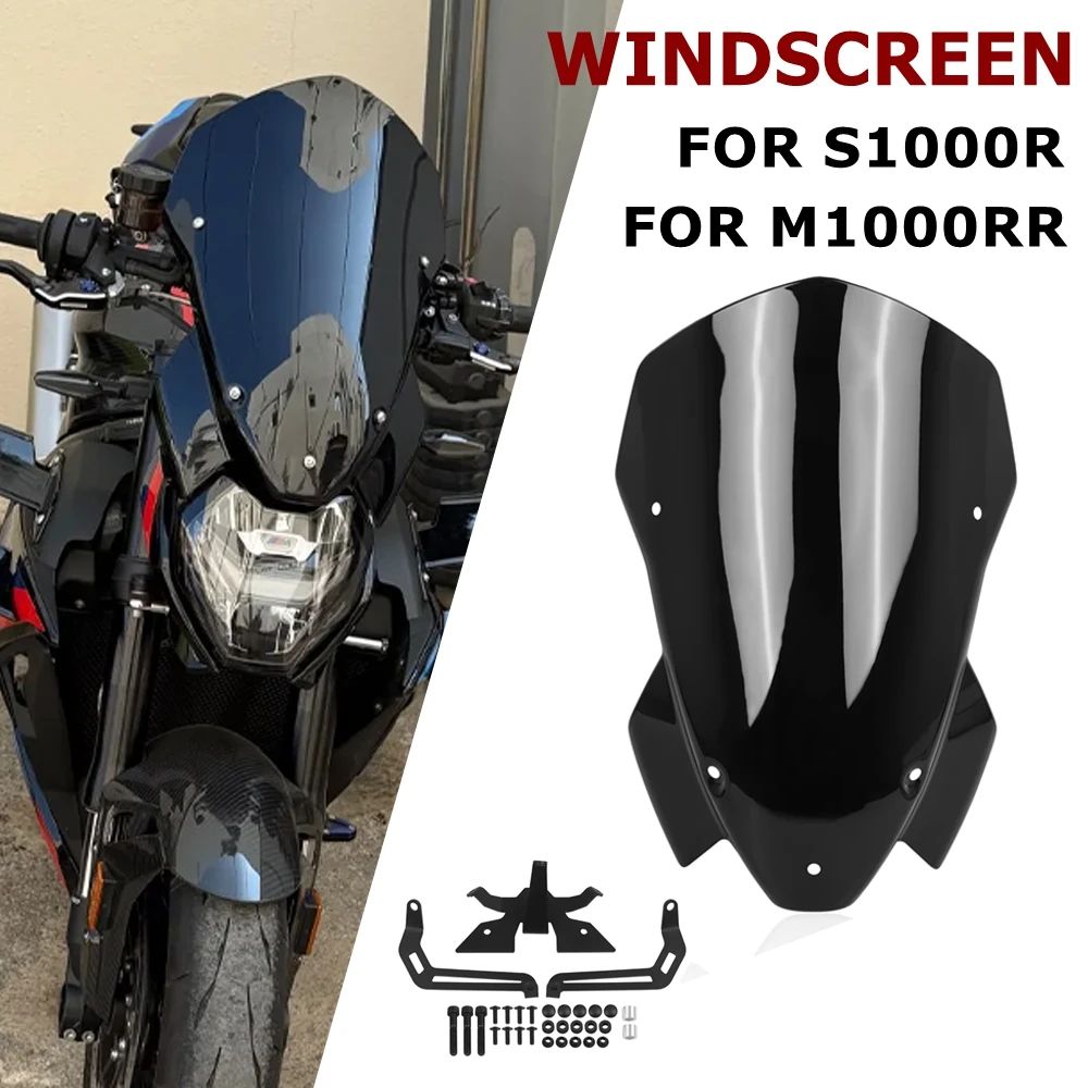 

Motorcycle Touring Windscreen Windshield Wind Shield Screen Wing Deflector For BMW S1000R S1000 R S 1000 R 21-24 M1000R 23-24