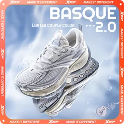 Xtep Basque 2.0 Casual Shoes For Men 2025 Summer Comfortable Height-increasing Mesh Breathable Retro Sneakers 875219320012