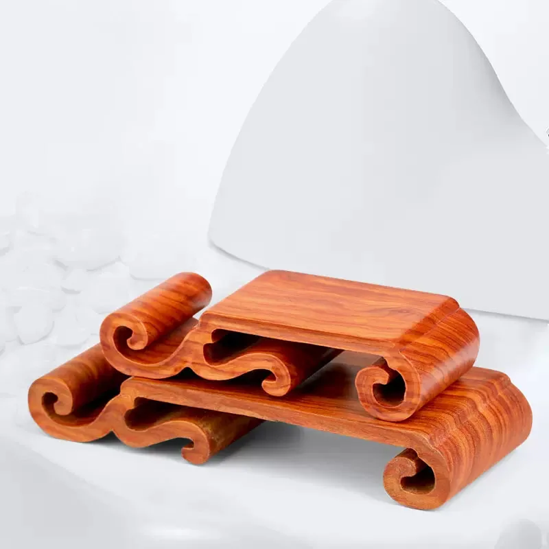 Rosewood Carving Handlebar, Handlebar Ornaments Base, Solid Wood Stone, Flower Pot, Teapot Base Bracket