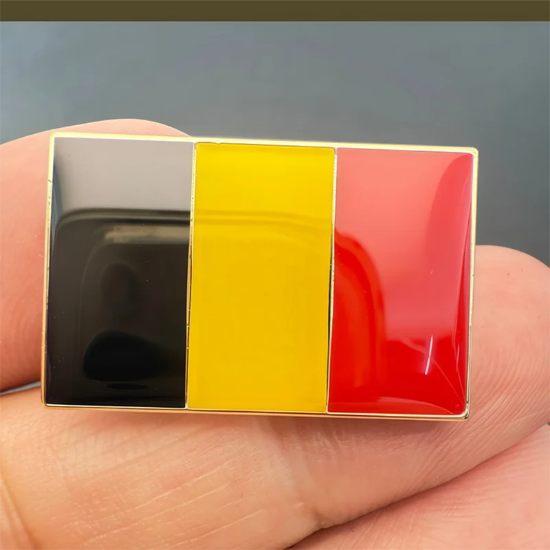 Belgium Flag Metal Soft Enamel Lapel Badge Pins Brooches