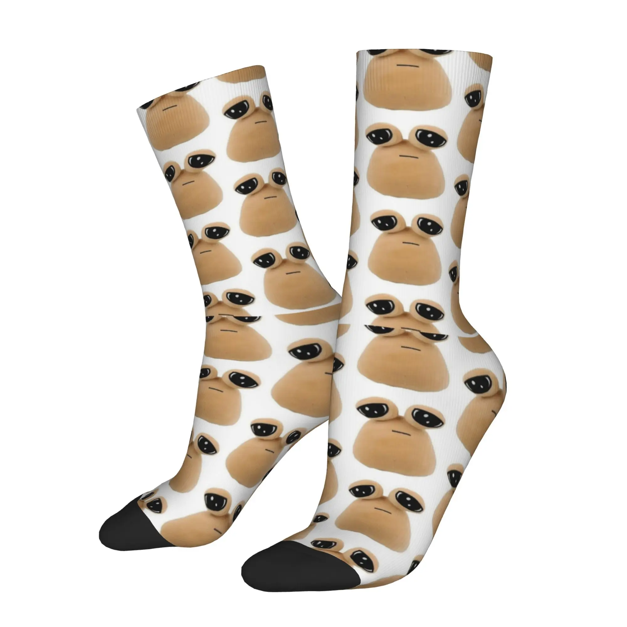 Happy Funny Male Men Socks Casual My Pet Alien Pou Sock Polyester Cute Cartoon Graphic Women Socks Spring Summer Autumn Winter