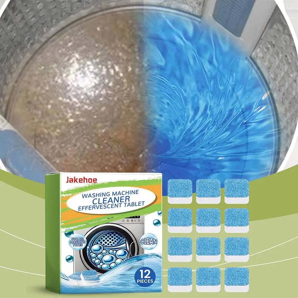 Washing Machine Sink Cleaner Fully Automatic Roller Effervescent 12pcs Deep Cleaning Odor Remove Cleaning Tablets C5X6