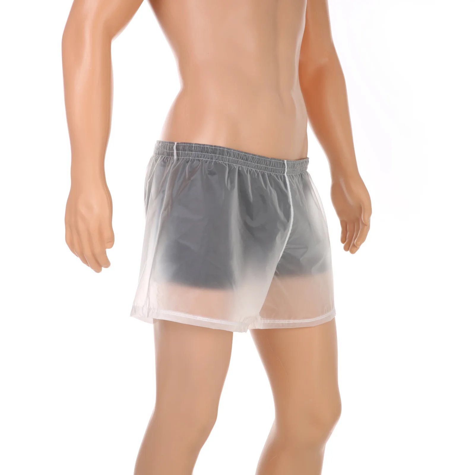 شورت سباحة شفاف للرجال 200 جرام، شورت شاطئ شفاف مثير، شورت ركوب الأمواج سريع الجفاف مع بطانة للسباحة، حفلة حمام السباحة في المحيط
