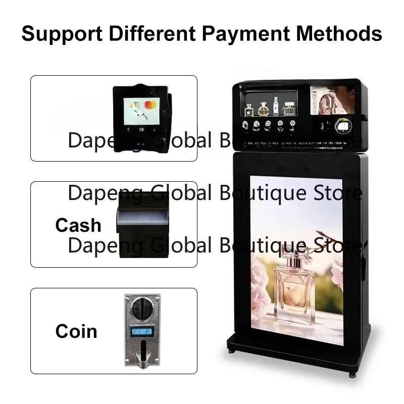 Perfume Sample Spray Vending Machine 43 Inch Advertising Screen Standing Perfume Vending Machine
