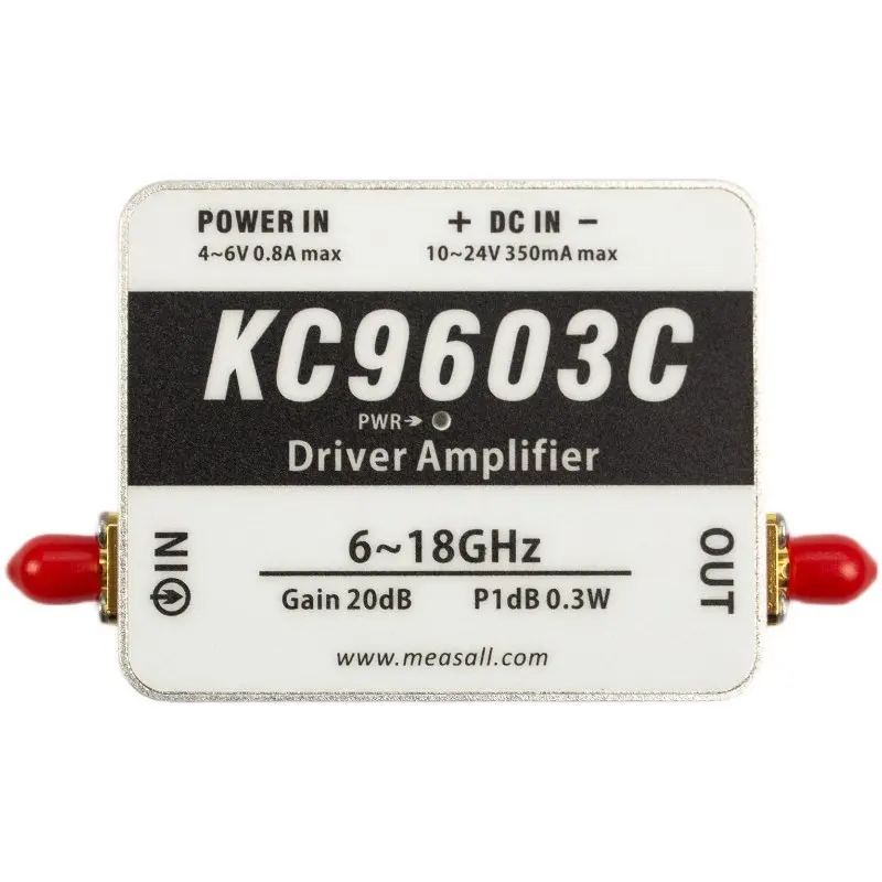 The Experimental Driving Amplifier's Gain Module Features a Power of KC9603C Operating in the Frequency Range of 6GHz to 18GHz,