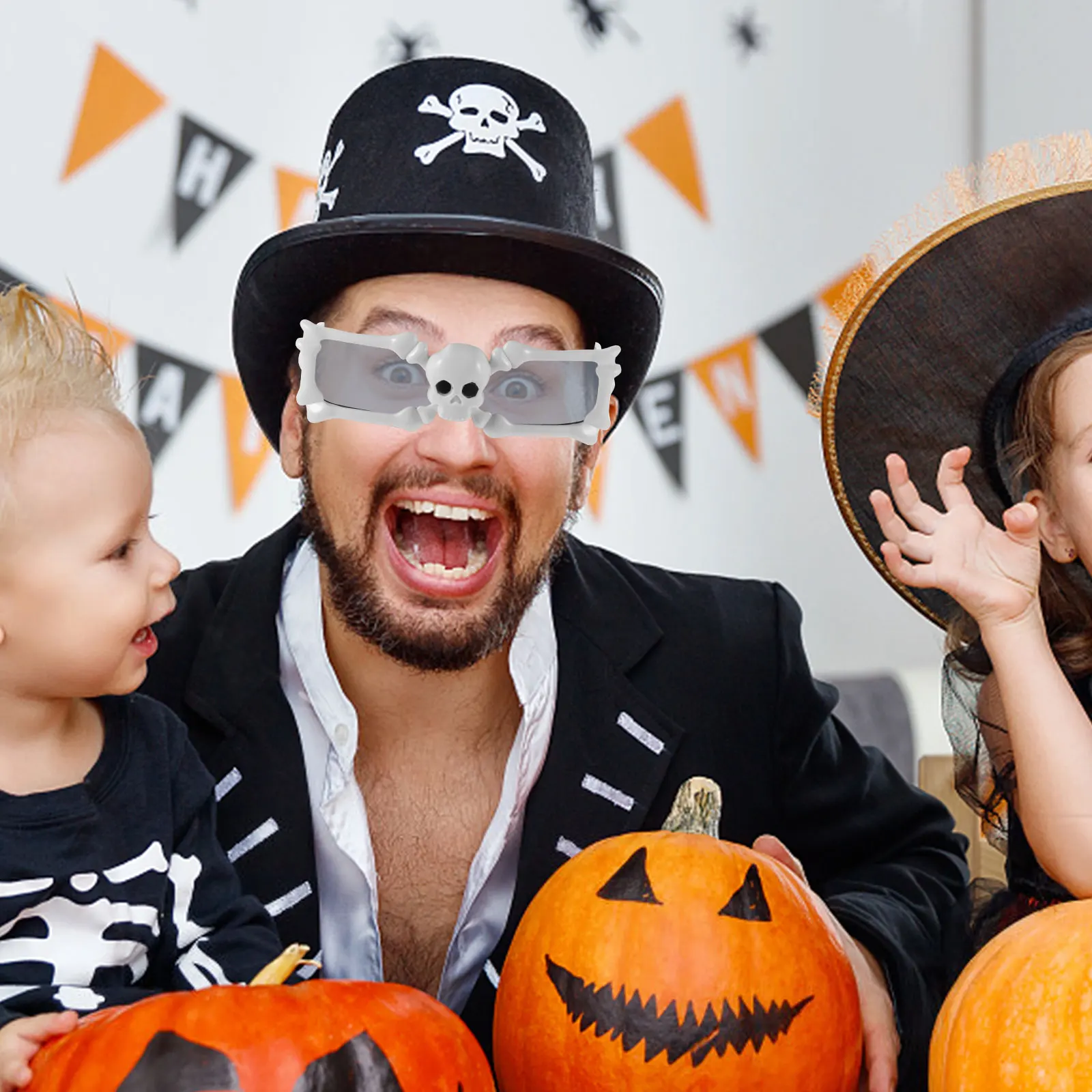 

Personality Glasses Man Frames Plastic Halloween Decorations for Party Costume Sunglasses