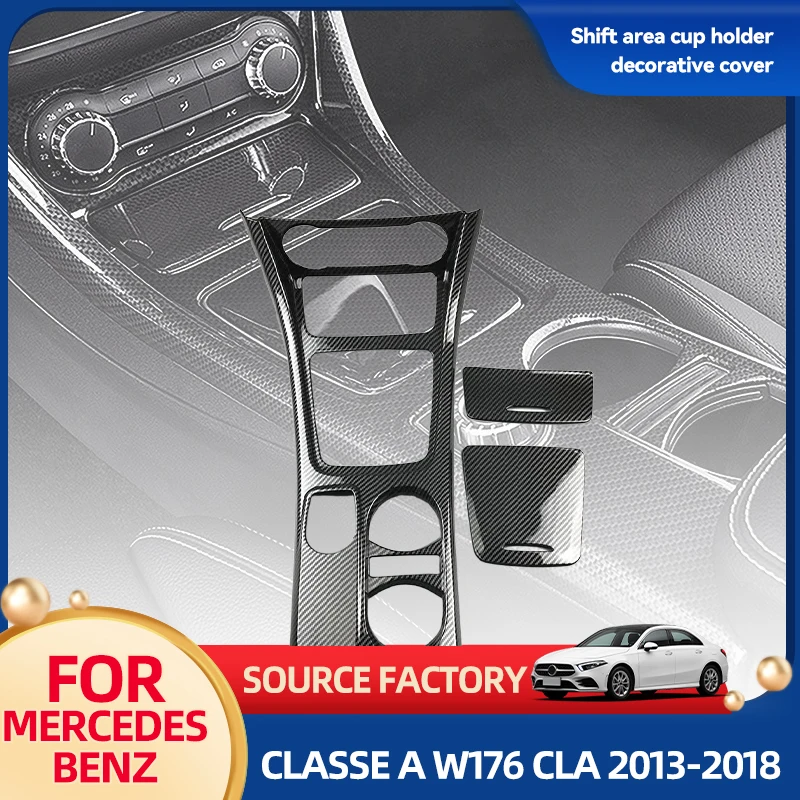 

Interior Mouldings Center Console Gear Shift Water Cup Holder Decorative Cover Trim For Mercedes Benz A Class W176 CLA C117 GLA