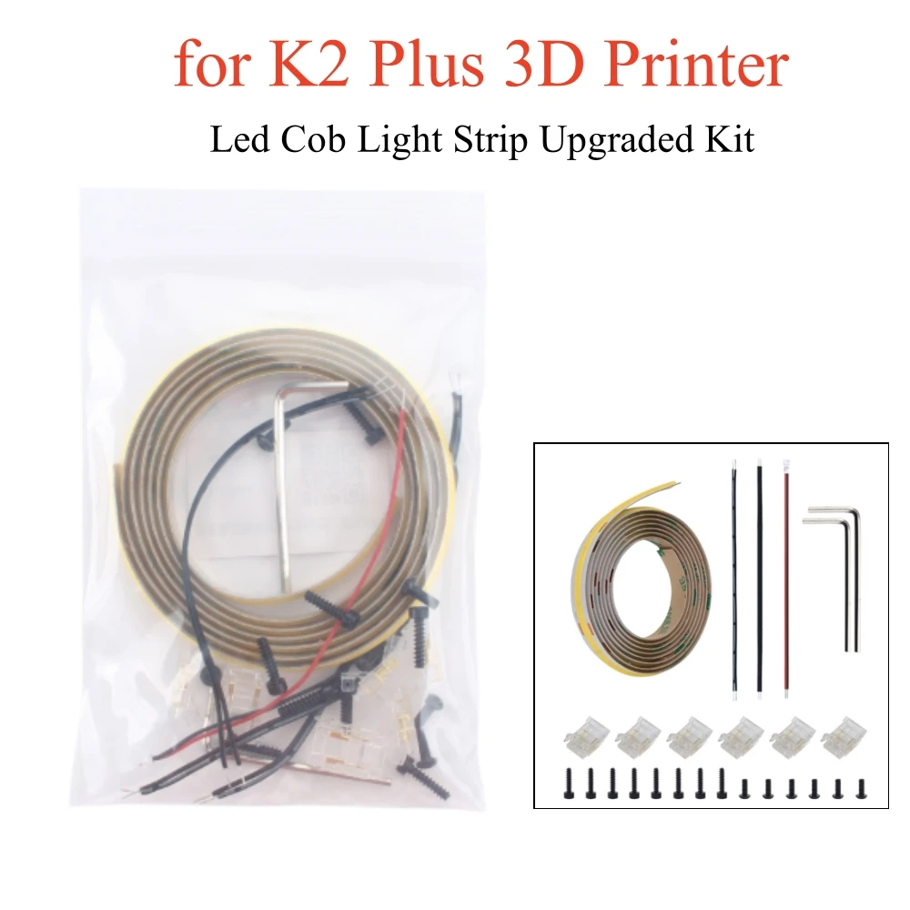

For K2 Plus 3D Printer Upgrade COB Light Strip Kit Top COB Strip High Brightness LED Lighting 3D Printer Accessories