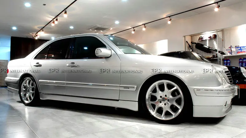 For W210 E-Class Facelift 4door Sedan E320 E420 E430 BRA Style Side Skirt Car Exterior Modification Tuning Accessory