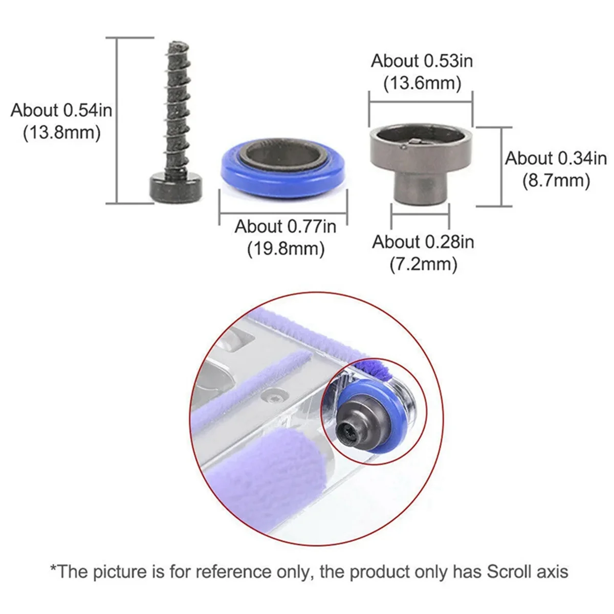 For Dyson V7/V8/V10/V11 Scroll Axis Replacement Rear Brush Bar Soft Roller Parts Spare Vacuum Cleaner