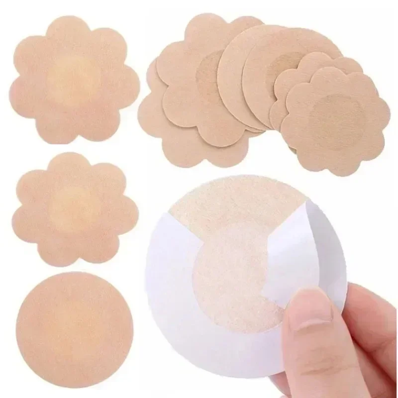 100Pcs Disposable Nipple Stickers Invisible Non-woven Breast Patch Bra-less Pasties Pad Nipple Cover Chest Sticker For Clothing