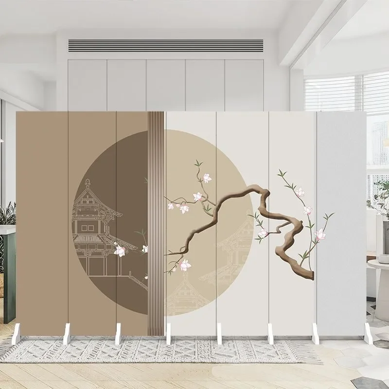 European Style Folding Screen Partition for Hotel Office Living Room Entrance Simple Mobile Push Pull Divider Household