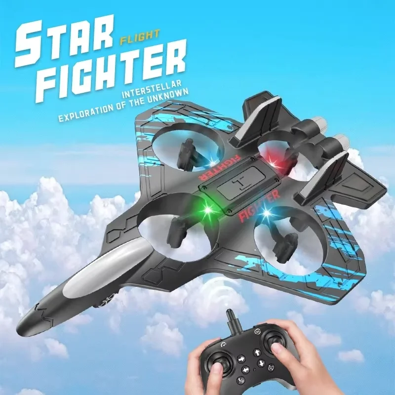 

2.4G remote control fighter electric foam glider stunt tumbling UAV hovering helicopter with LED lights aircraft model
