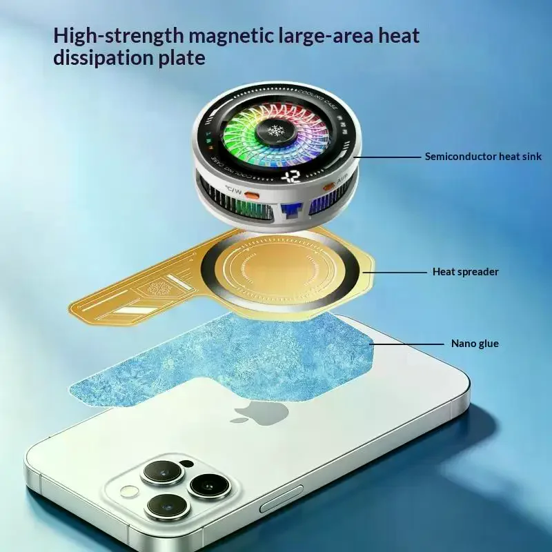 Lightweight Phone Cooling Heat Sink Plate Superconducting Nano Silicone Magnetic Pad for Handheld Gaming Sessions