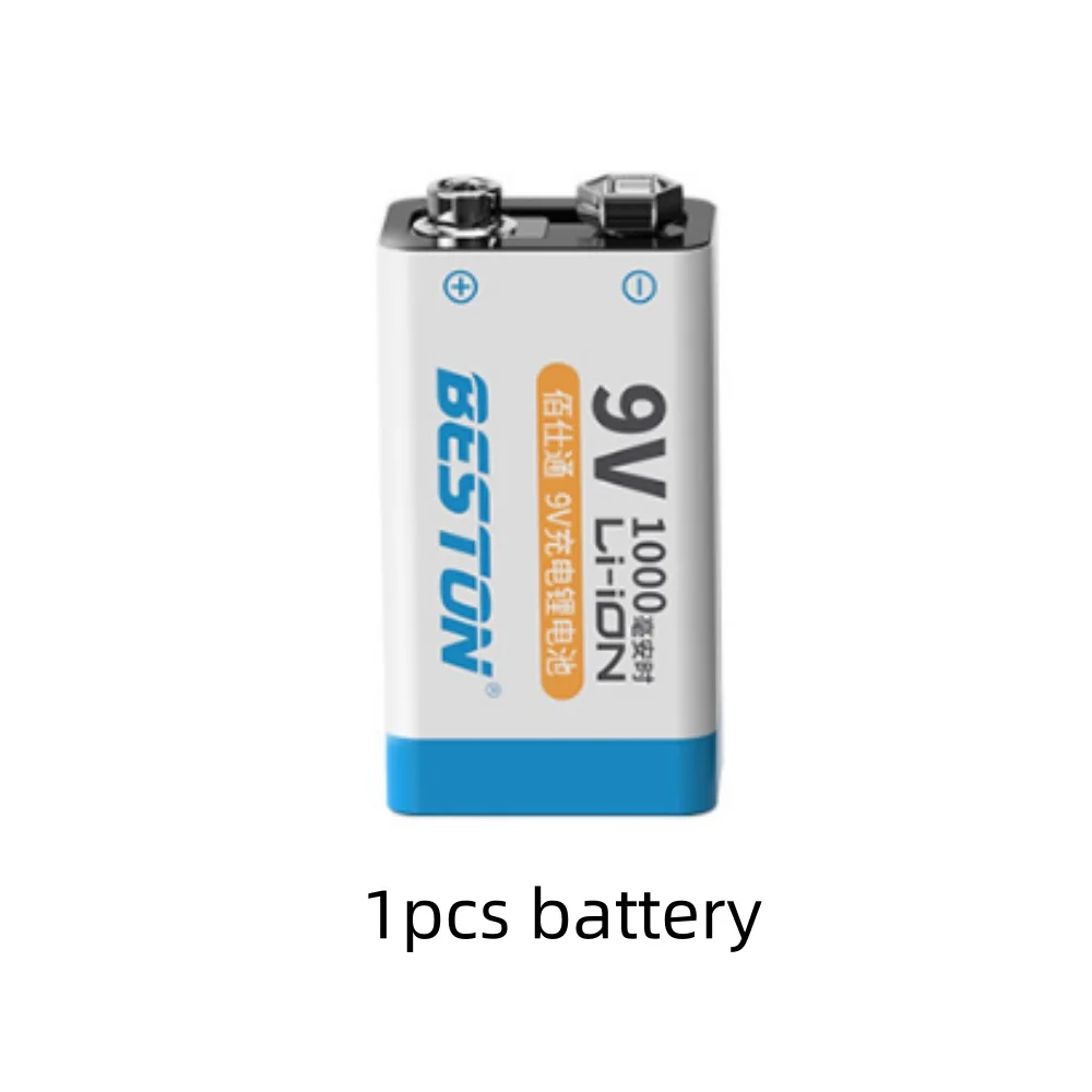 9V Ni-MH Rechargeable Battery 9 V 1000mAh Batteries with Charger for Multimeter Microphone Toy Remote Control KTV