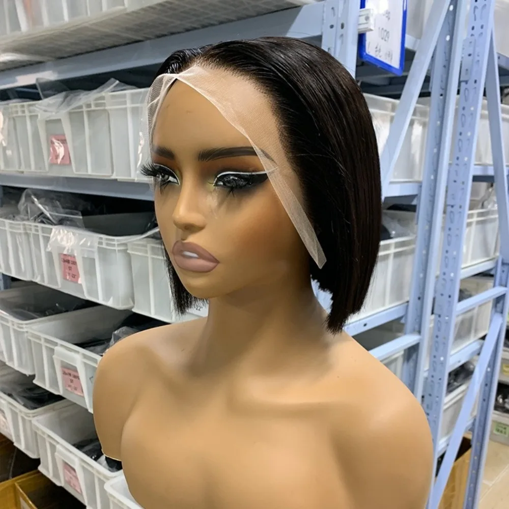 

15A Natural Color Super Double Drawn BOB Glueless Bone Stright 8 Inch Brazilian Virgin Remy Full Hand Weaving High Quality
